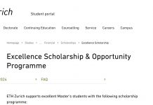 ETH Zurich Excellence Masters Scholarship 2026, Fully Funded ETH Zurich Excellence Masters Scholarship