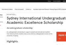 Sydney International Undergraduate Academic Excellence Scholarship, Fully Funded Sydney International Undergraduate Academic Excellence Scholarship