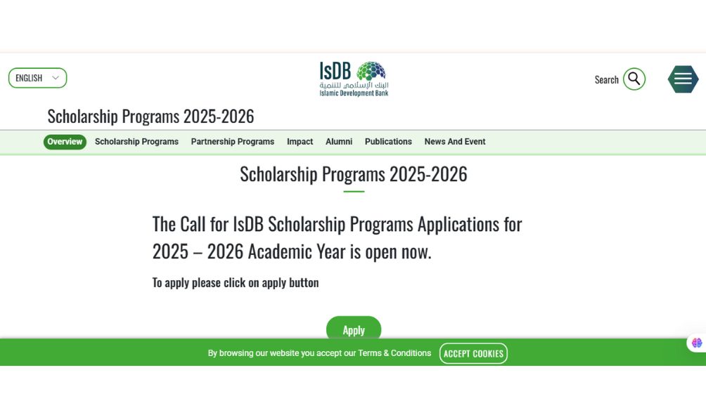 IsDB Scholarship Programs 2025-2026