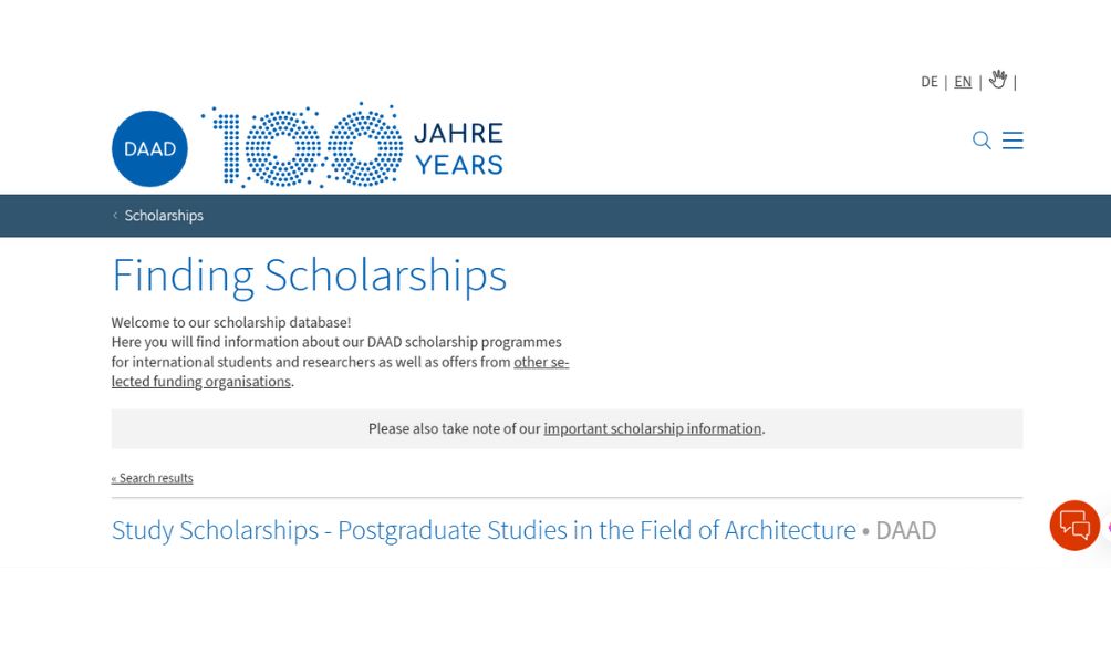 DAAD Germany Study Scholarships in Architecture