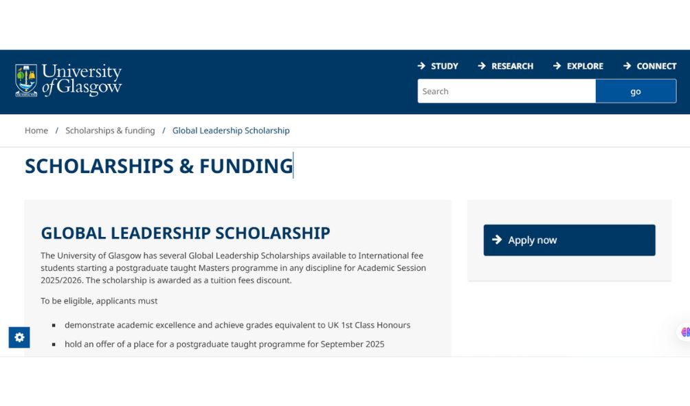 The Global Leadership Scholarship 2025/2026