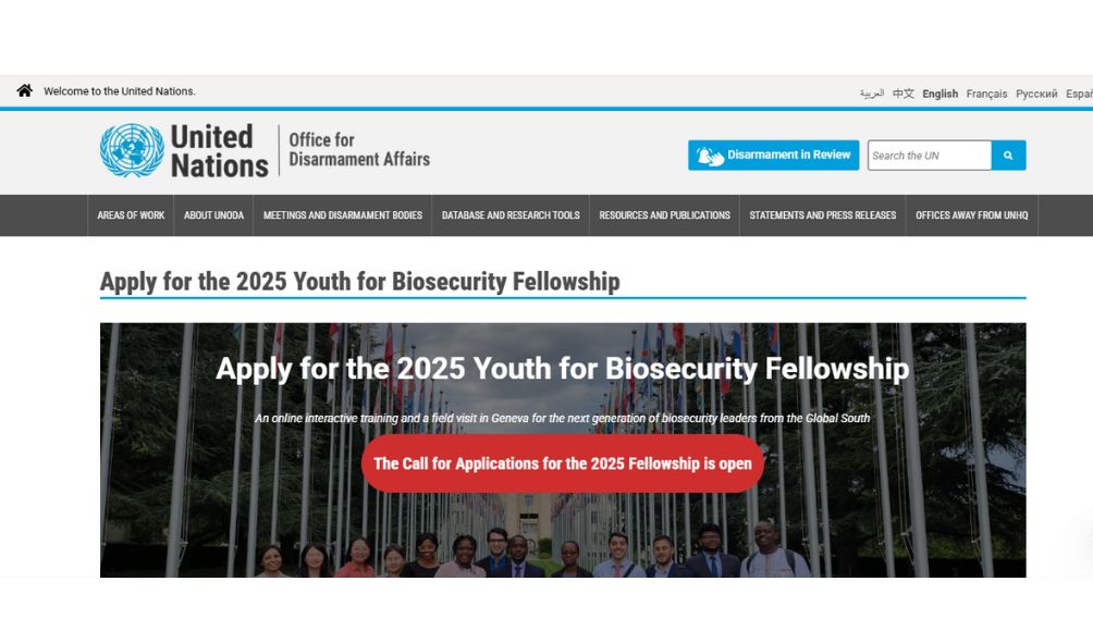 Youth for Biosecurity Fellowship 2025