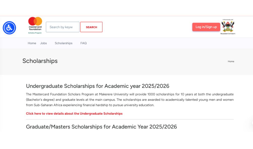 Mastercard Foundation Scholarship 2025