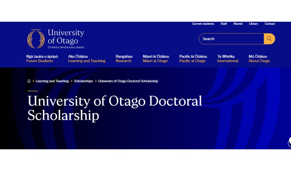 University of Otago PhD Scholarships 2025