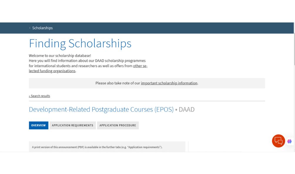 DAAD EPOS Scholarship 2025-2026