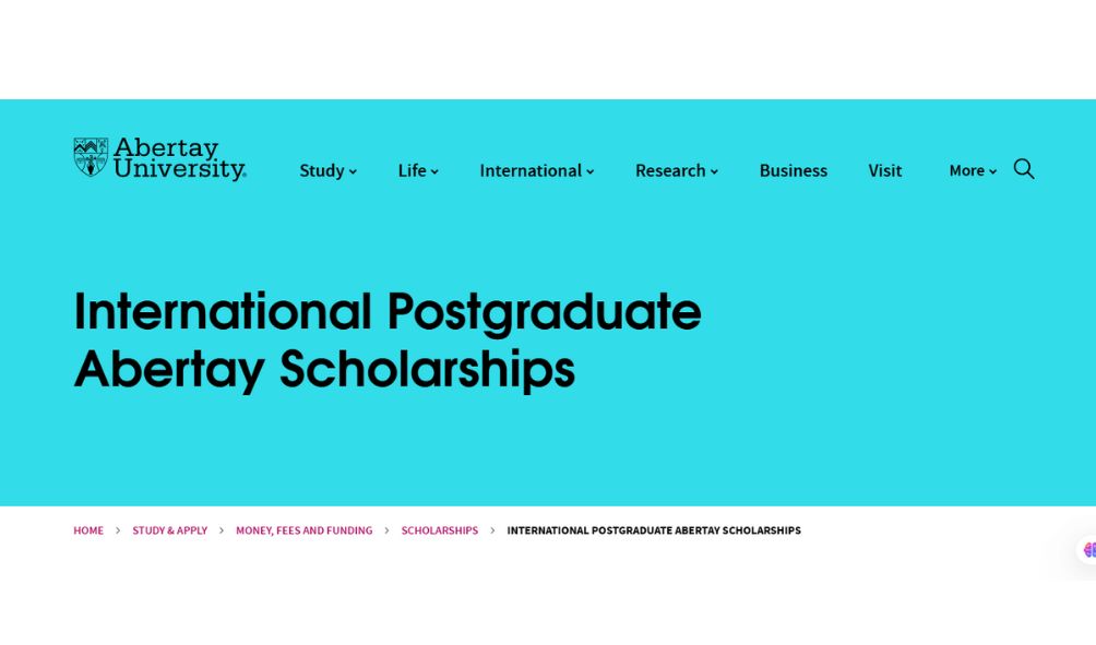 Abertay University Scholarships 2025