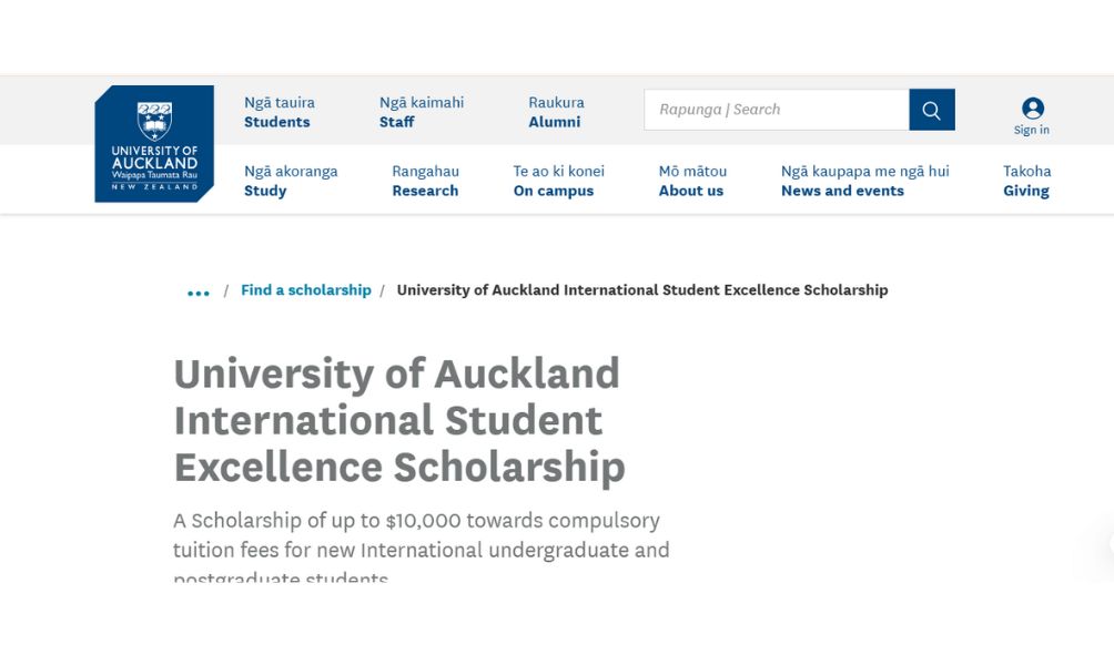 University of Auckland Scholarships 2025