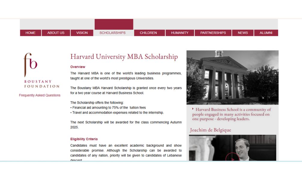 Harvard University MBA Scholarship 2025