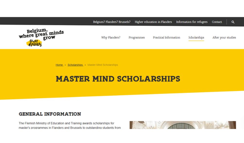 Master Mind Scholarships 2026 in Belgium: Study in Europe with Full Support Master Mind Scholarships 2025-2026