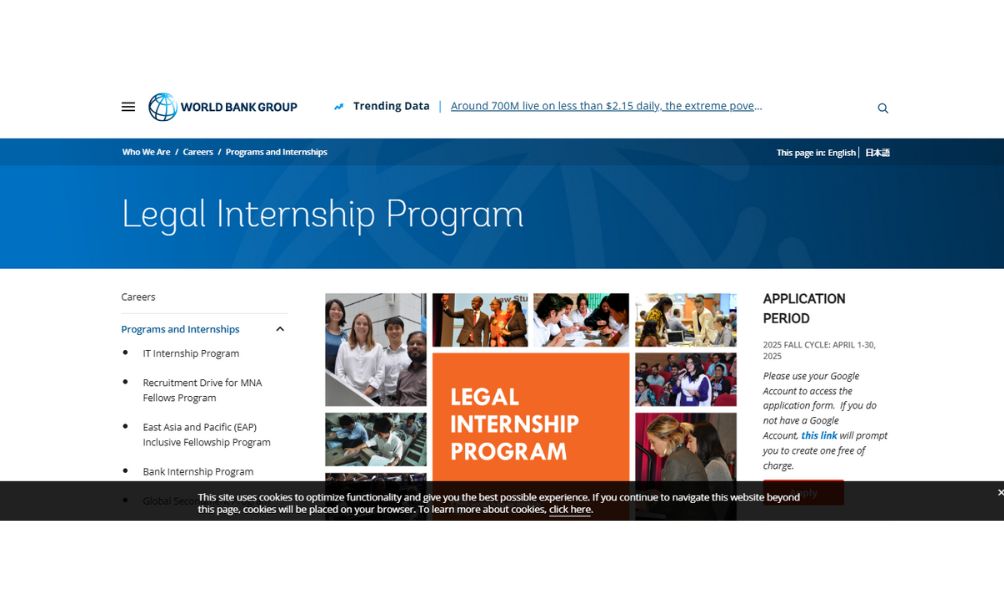 World Bank Legal Internship Program 2025