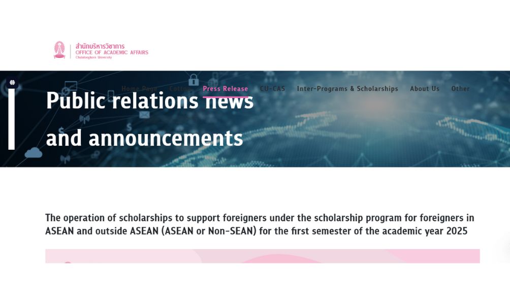 Chulalongkorn University Scholarships 2025
