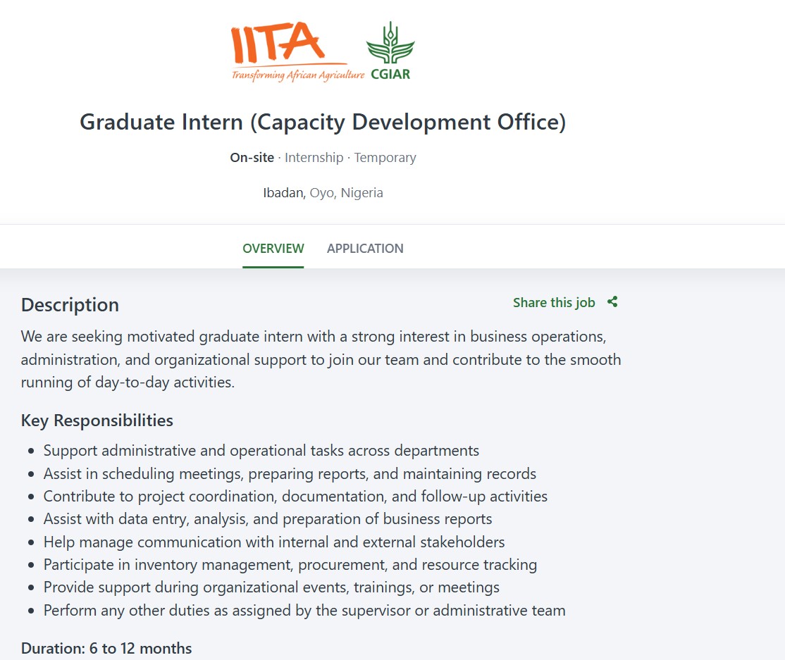 Graduate Internship in Business Administration