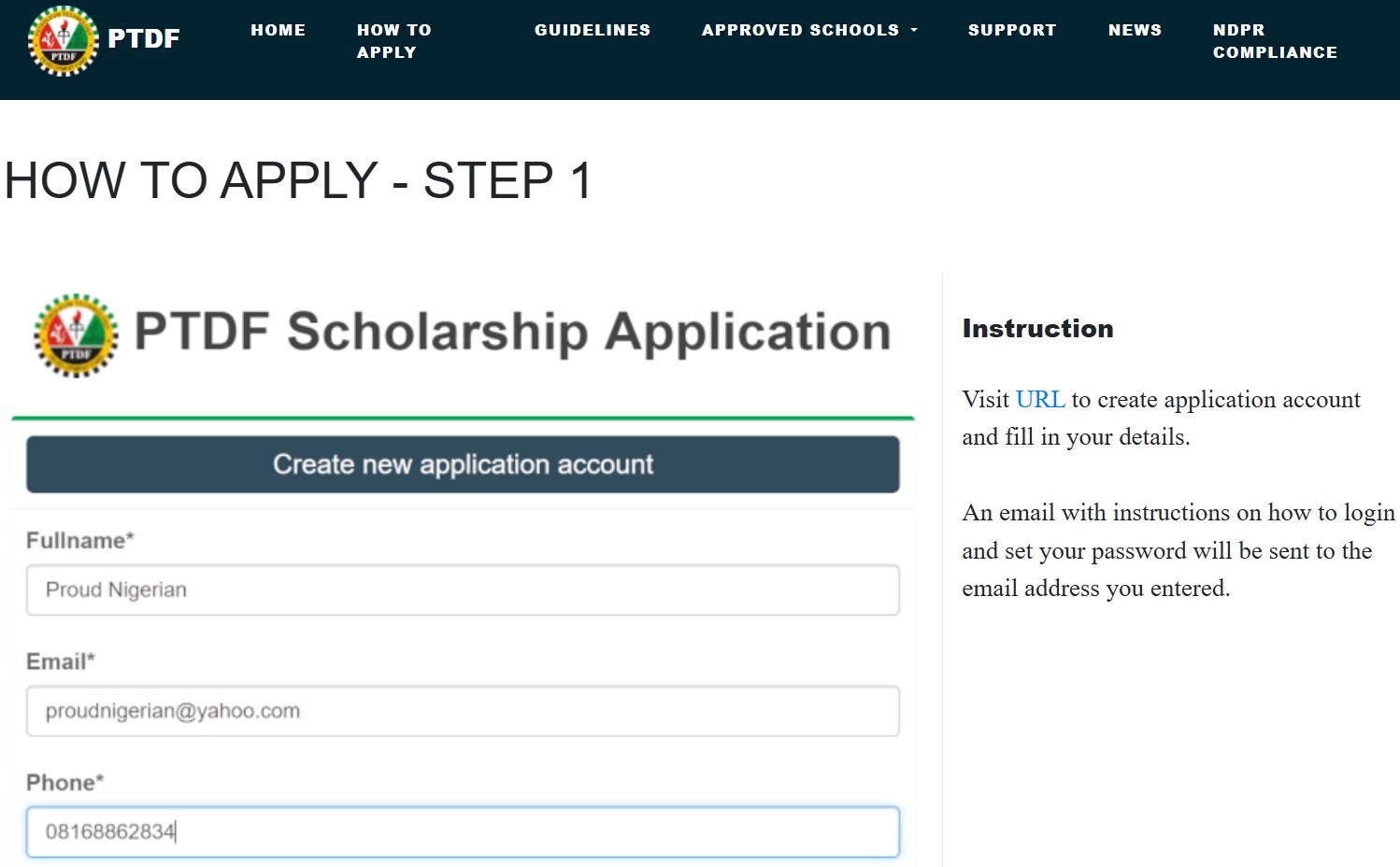 How to apply - Step 1