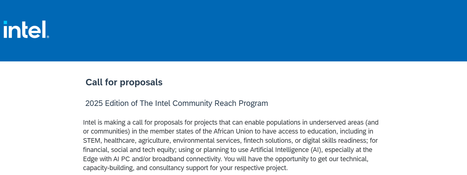 Intel Community Reach Program 2025