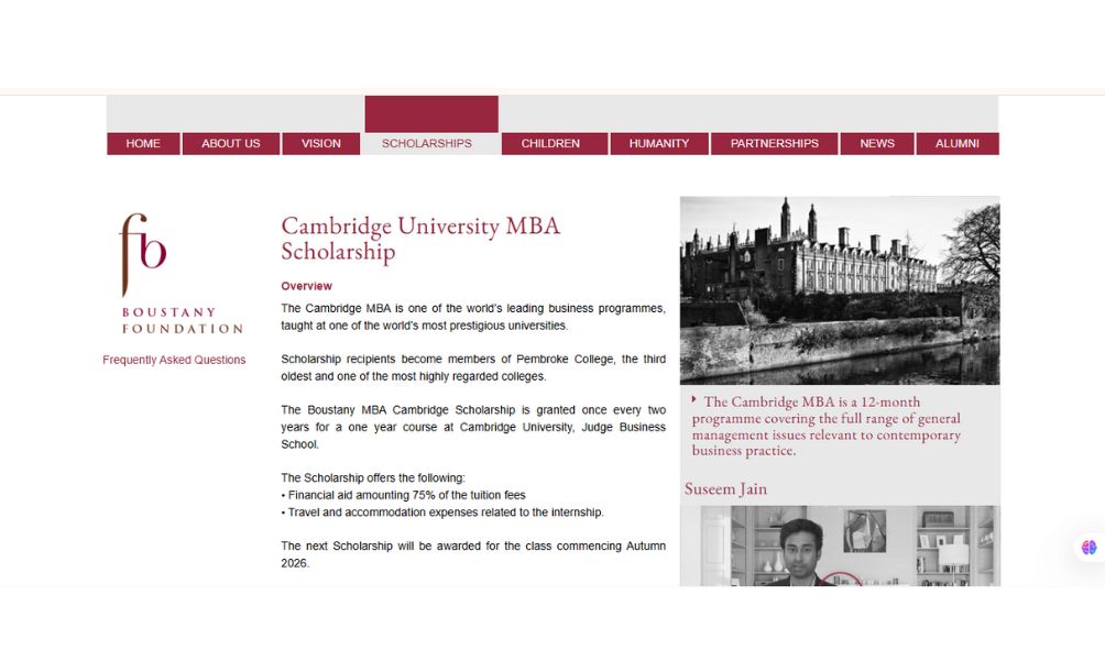 Cambridge University MBA Scholarship 2025