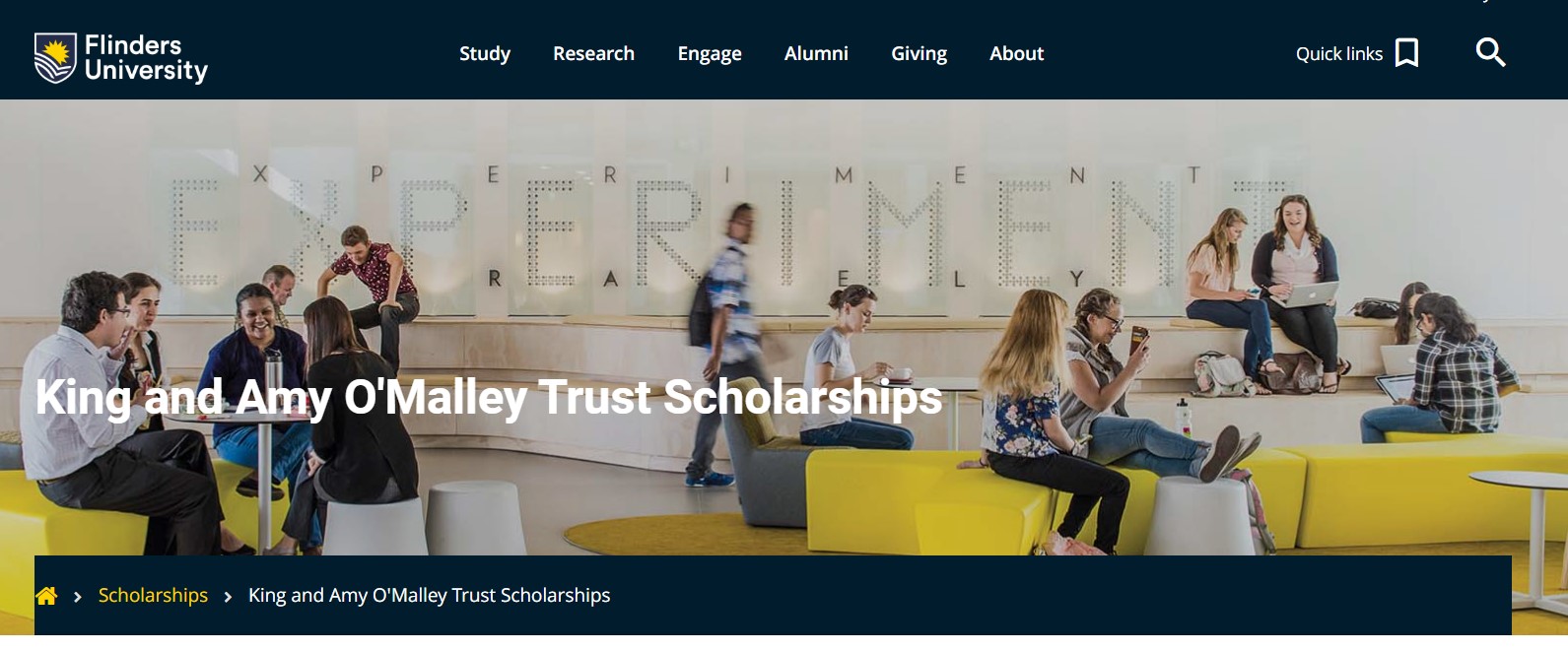 Flinders University King and Amy O'Malley Trust Scholarships 2025