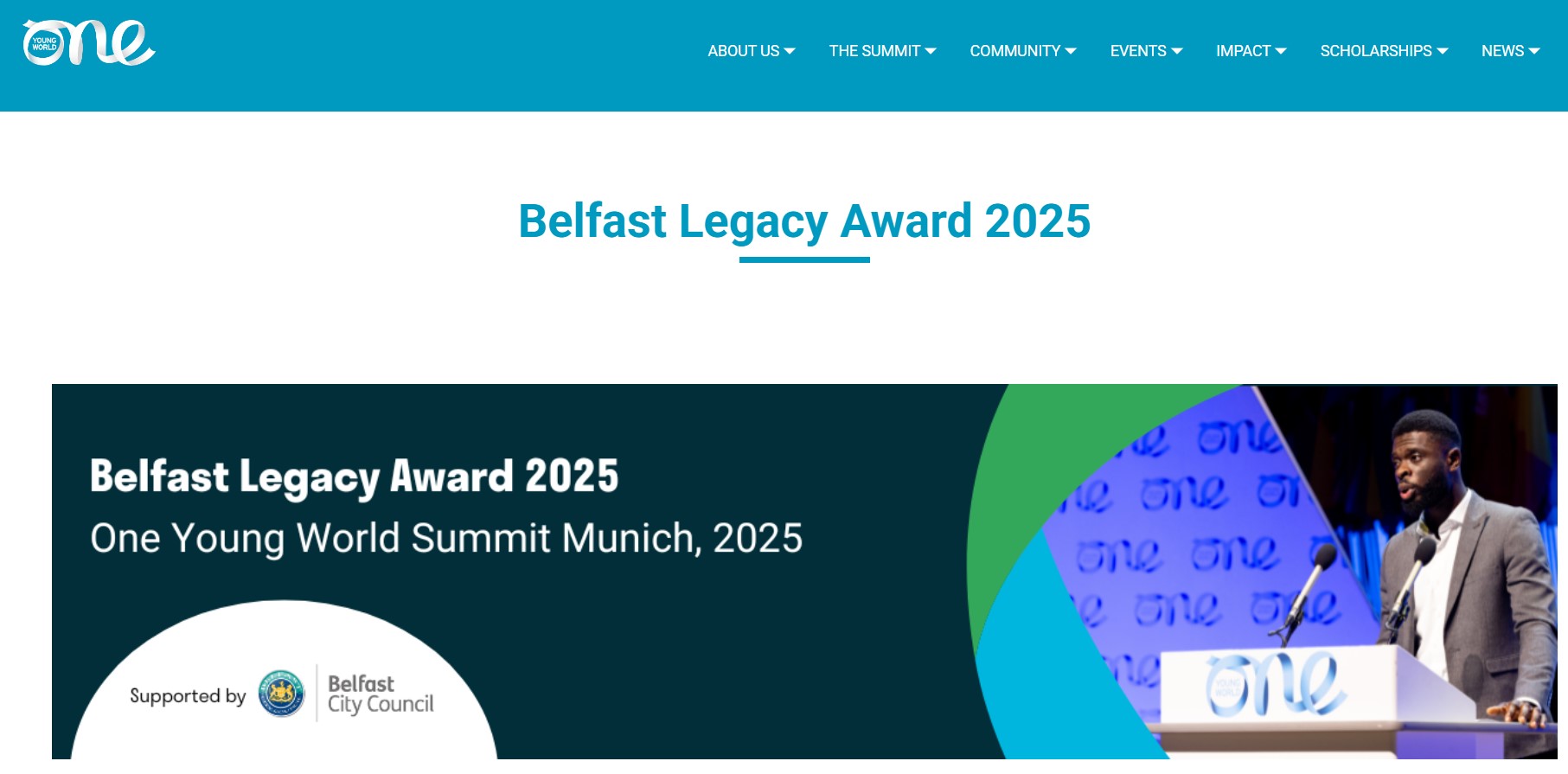 One Young World 2025 Belfast Legacy Award