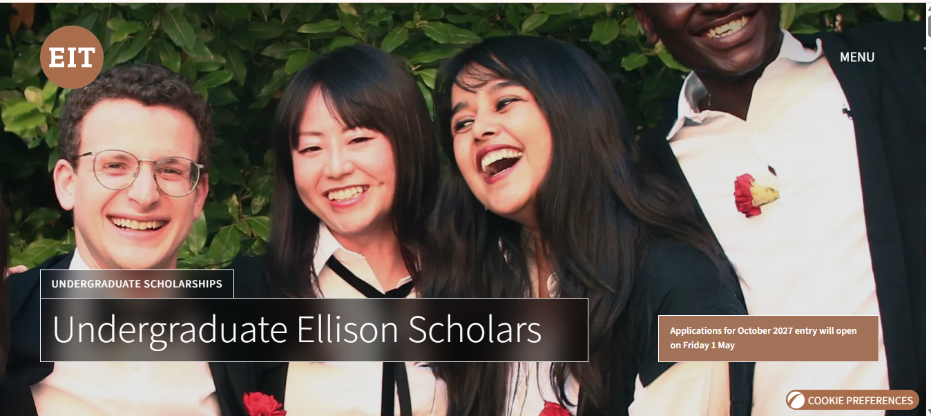 Ellison Scholars Program 2027 in the UK Ellison Scholars Program 2027