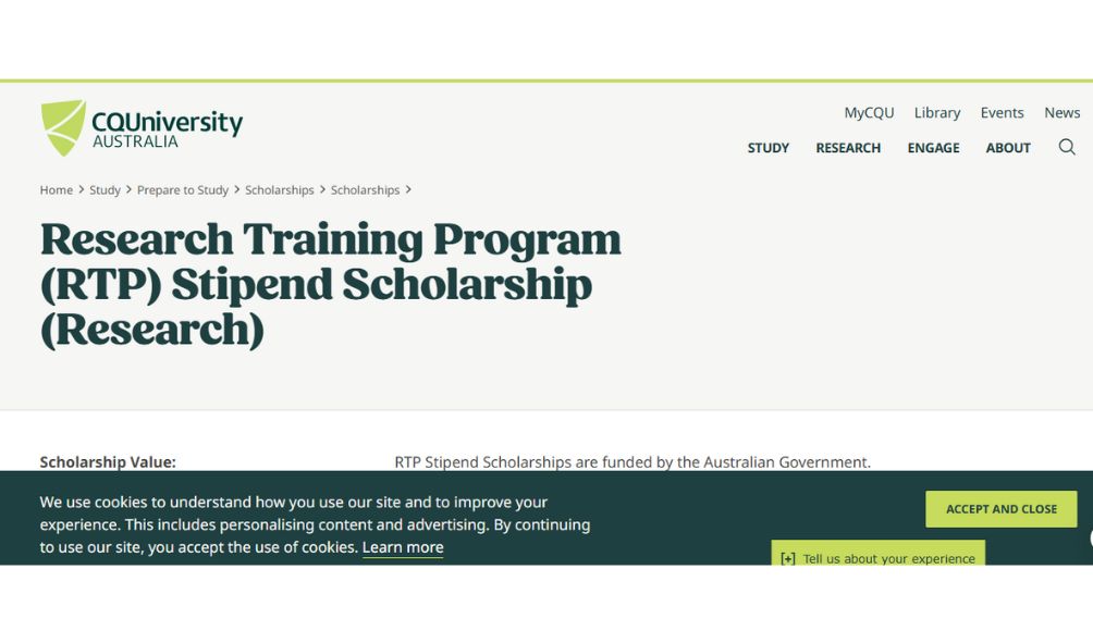 Central Queensland University RTP Scholarships 2026 in Australia Central Queensland University RTP Scholarships