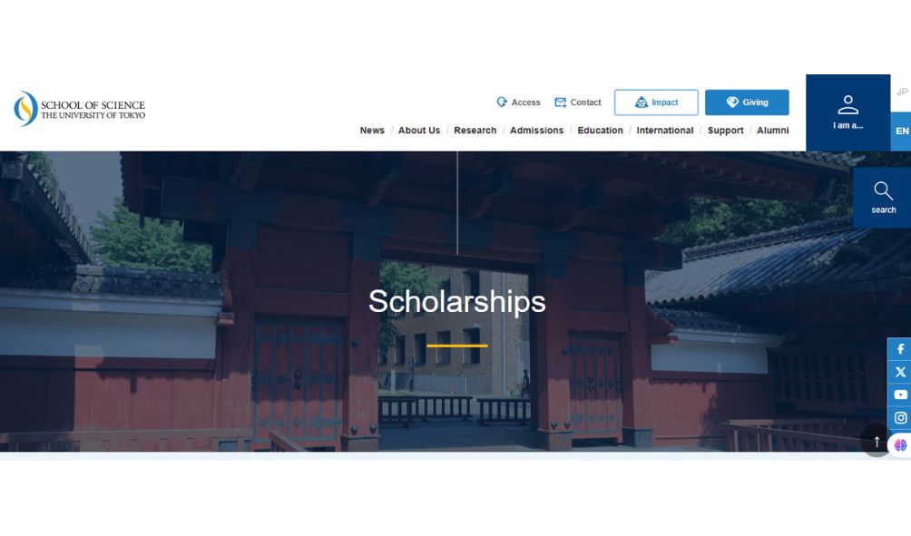 University of Tokyo MEXT Scholarship