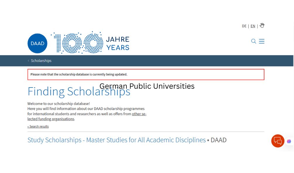 DAAD Scholarships for Master's Studies in Germany