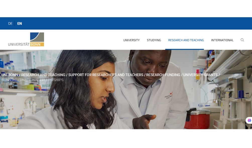 Bonn International Fellowships 2026 in Germany Bonn International Fellowships