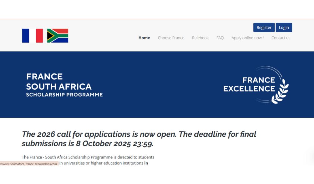 France South Africa Scholarship Program 2026 (Study in France) France-South Africa Scholarship Program