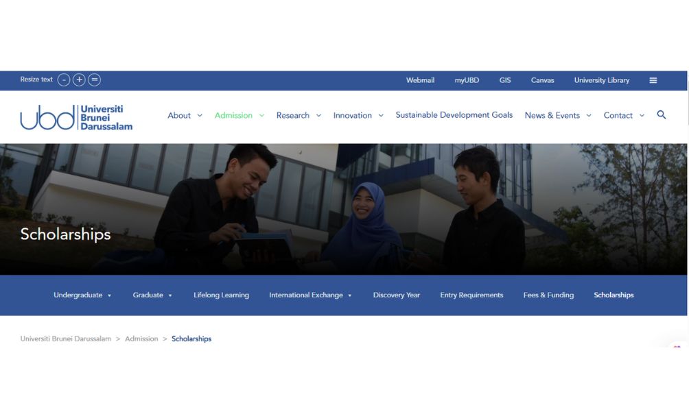 UBD Graduate Scholarship in Brunei (Fully Funded) 2026 UBD Graduate Scholarship