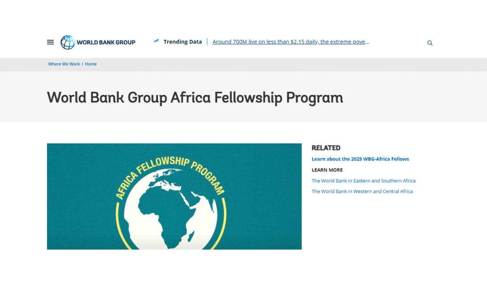 World Bank Group Africa Fellowship Program
