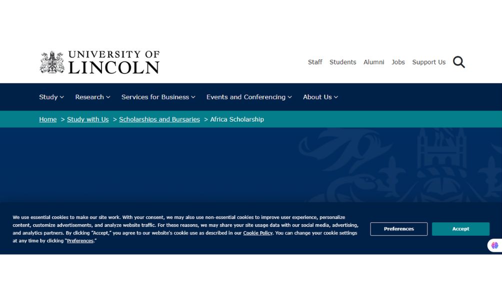 University of Lincoln Africa Scholarships (Study in UK) 2026 University of Lincoln Africa Scholarships