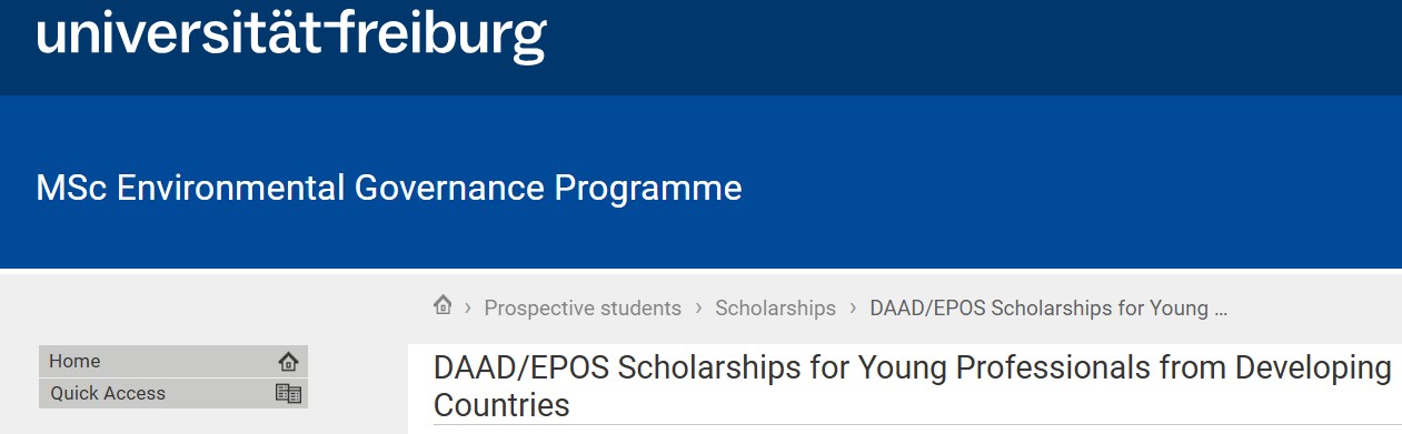 DAAD/EPOS Scholarships for Professionals from Developing Nations 2025 