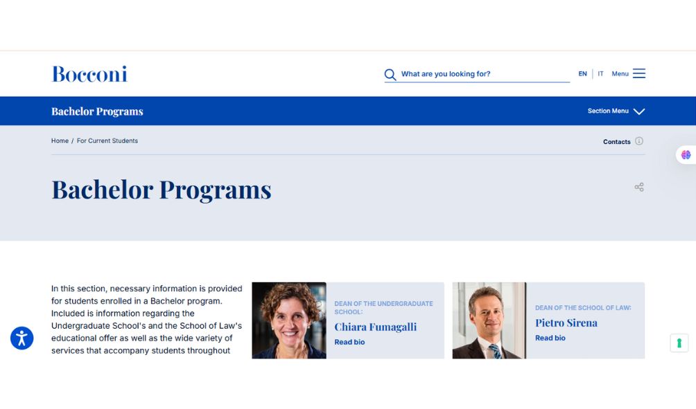 Bocconi University Scholarships 2025