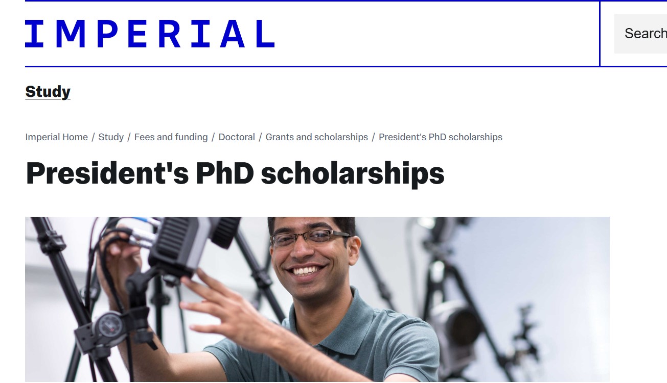 Imperial College President’s PhD Scholarship 2026