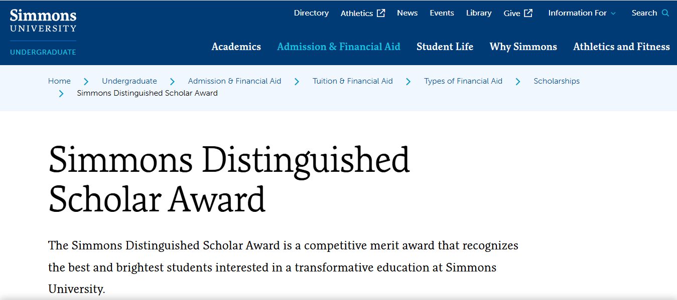 Simmons University Kotzen Scholarships