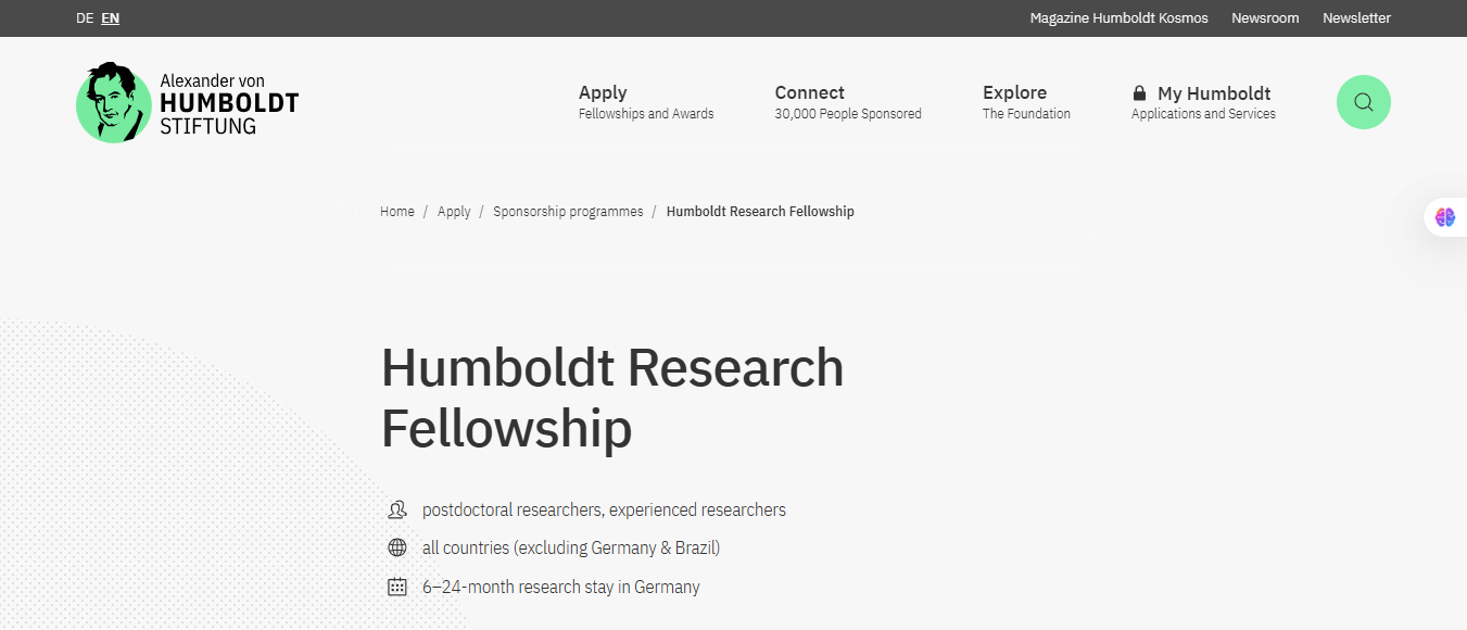 Humboldt Research Fellowship 2026 