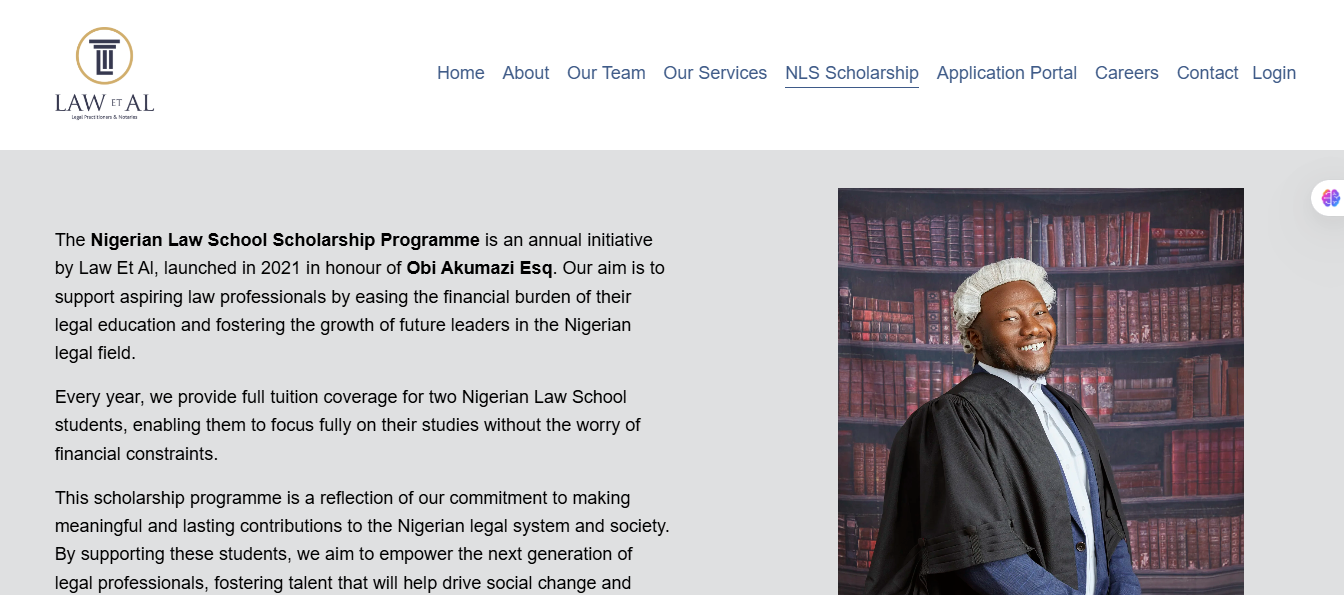 Nigerian Law School Scholarship Programme