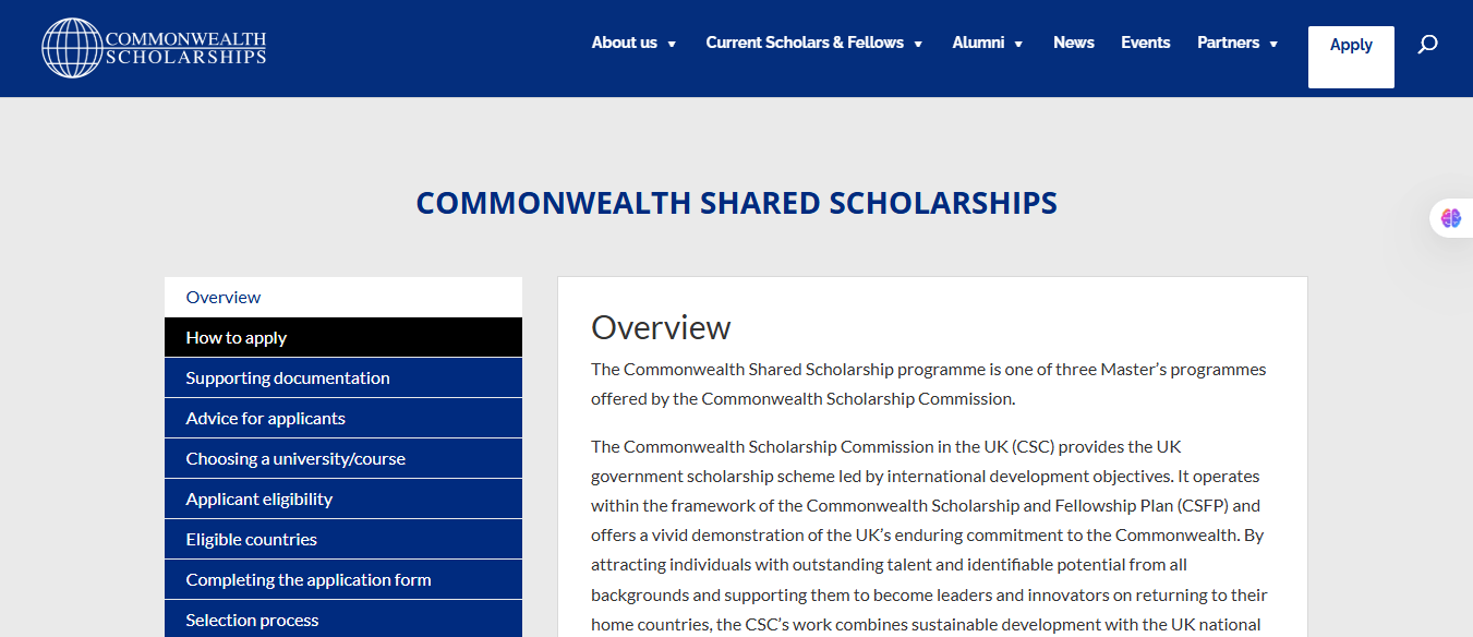 Commonwealth Shared Scholarships 2026 – 2027 in the UK Commonwealth Shared Scholarships