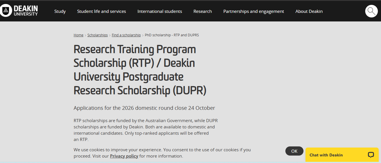 Deakin University Scholarships 2026 in Australia Deakin University Scholarships 2026