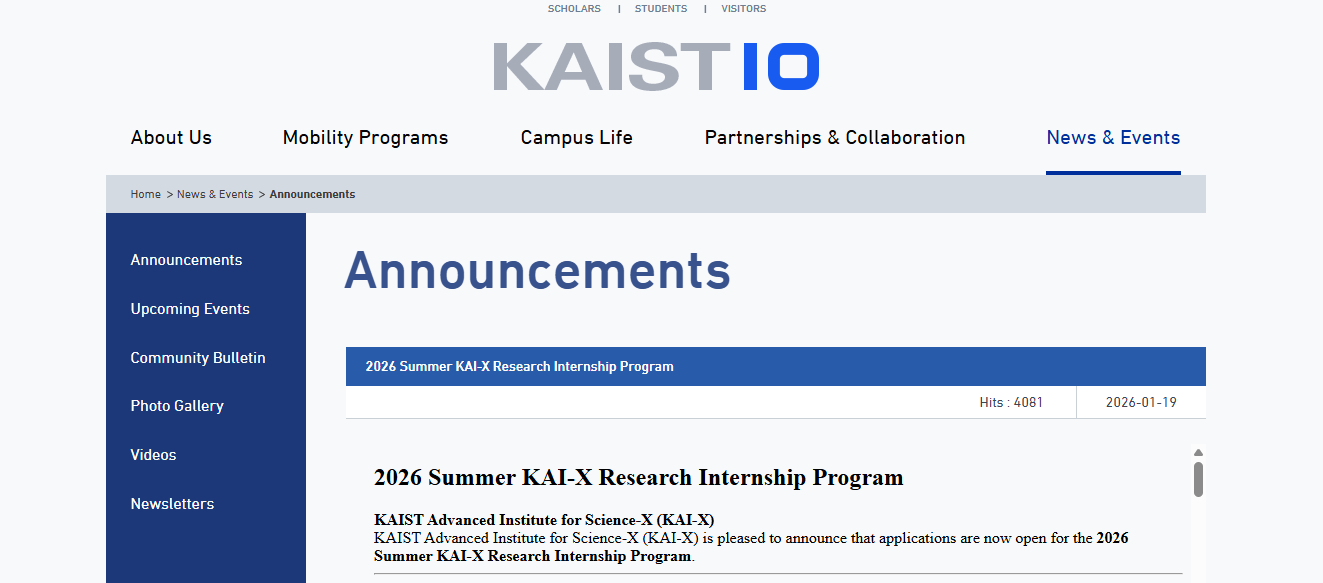 KAIST Summer Research Internship