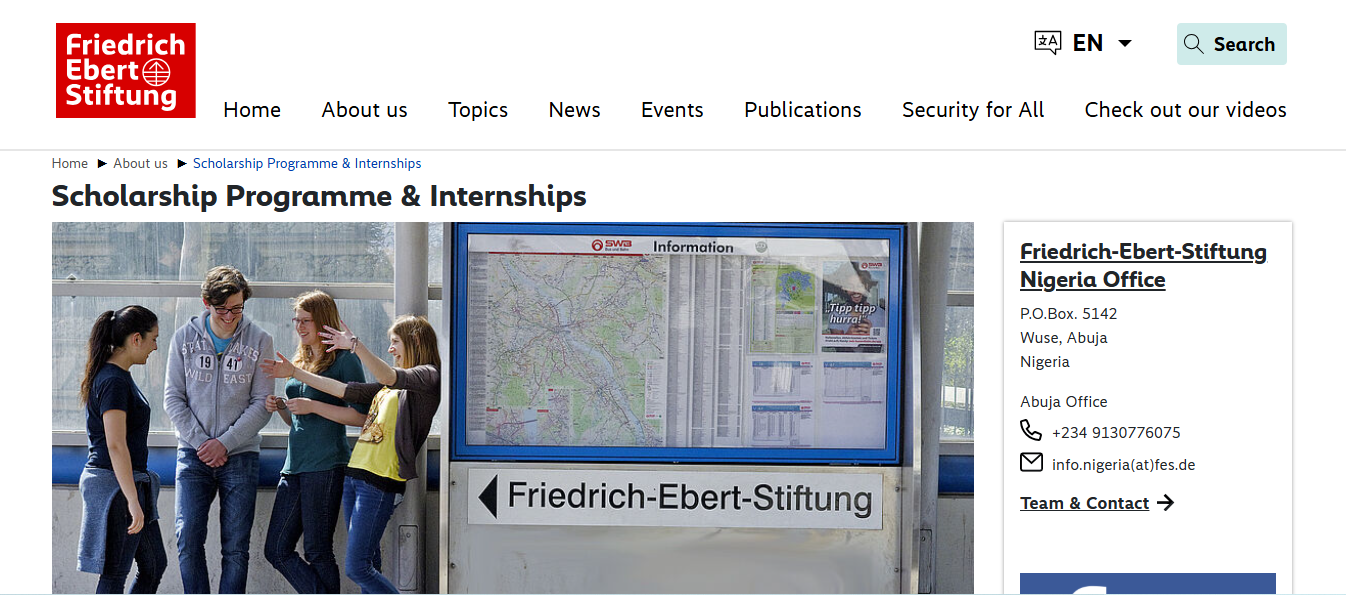 Friedrich Ebert Stiftung (FES) Scholarship 2026 in Germany (Fully Funded Opportunity for Students) Friedrich Ebert Stiftung (FES) Scholarship