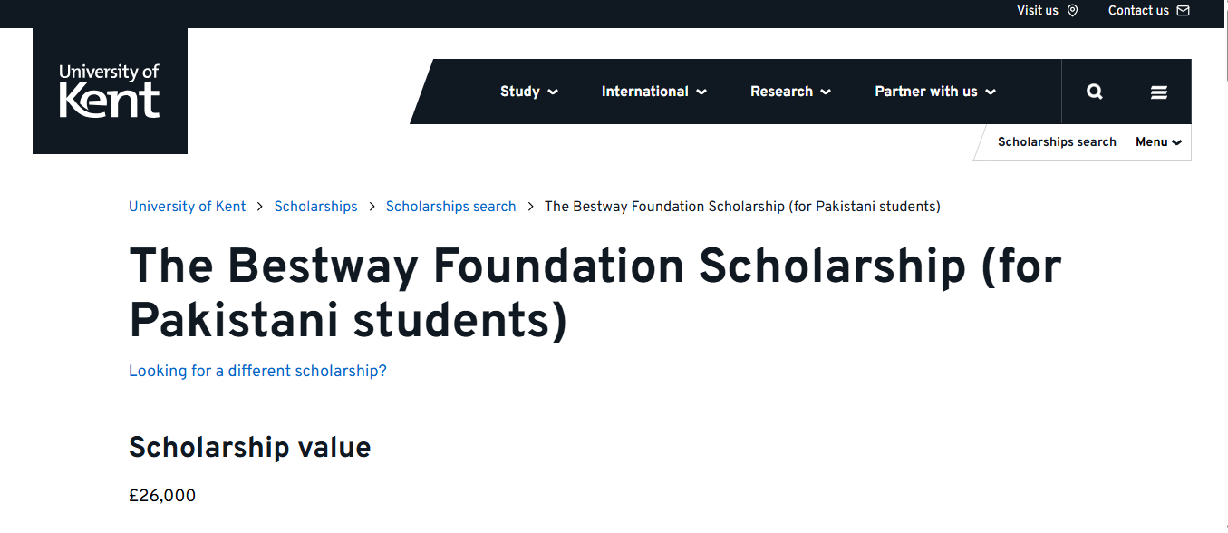 Bestway Foundation Scholarship 2026