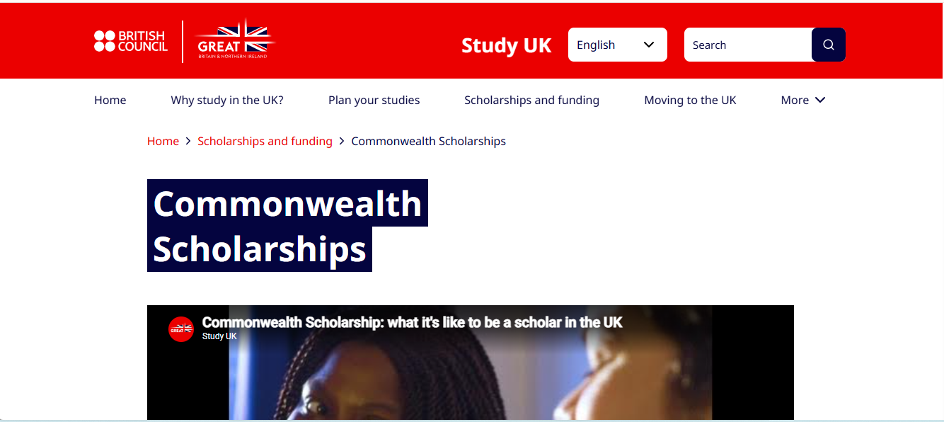 Commonwealth Scholarships 2026-2027 in the United Kingdom Commonwealth Scholarships 2026