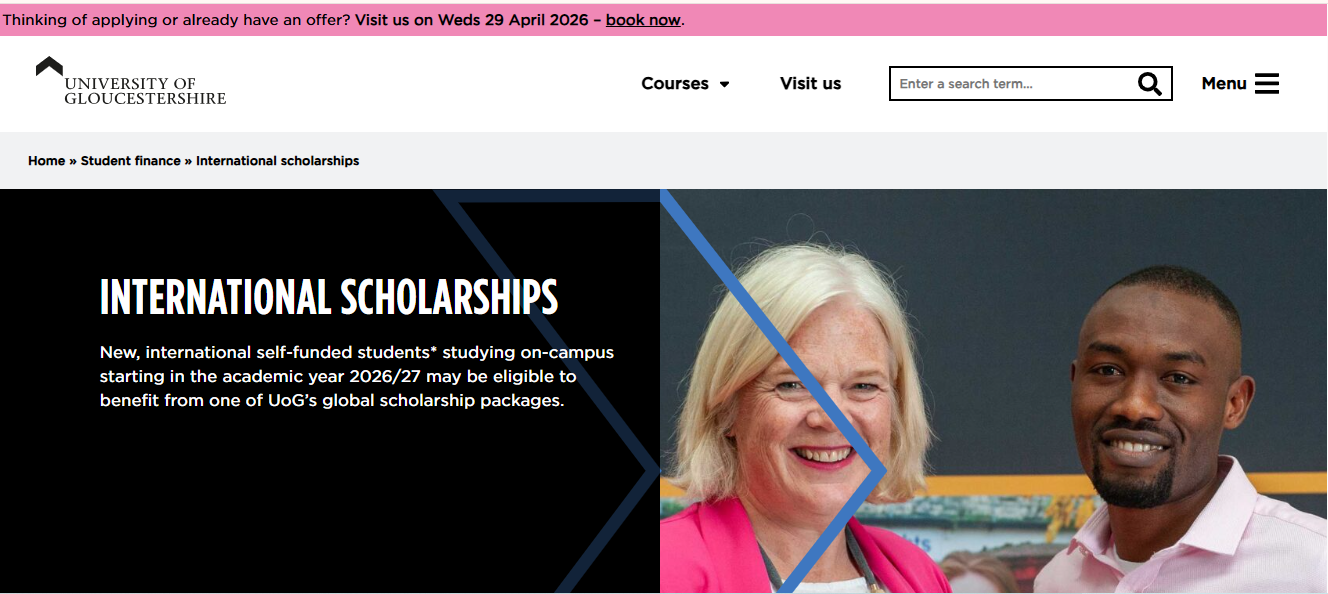 University of Gloucestershire Global Scholarship 2026 in the United Kingdom Global Scholarship 2026