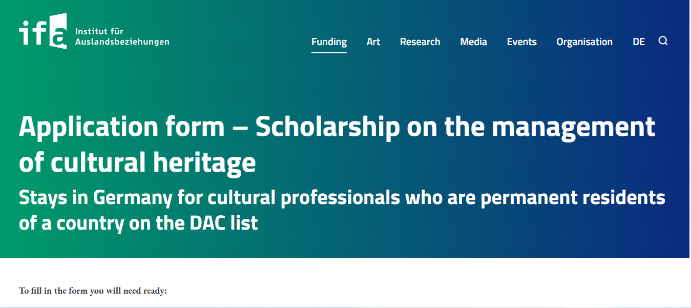 ifa Scholarship on the Management of Cultural Heritage