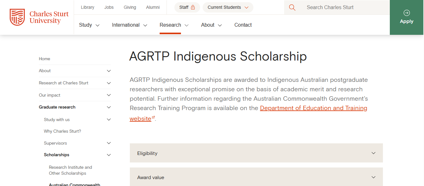 AGRTP Indigenous Scholarship