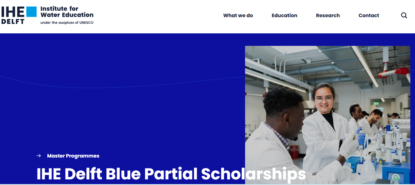 IHE Delft Blue Partial Scholarships 2026 in the Netherlands IHE Delft Blue Partial Scholarships