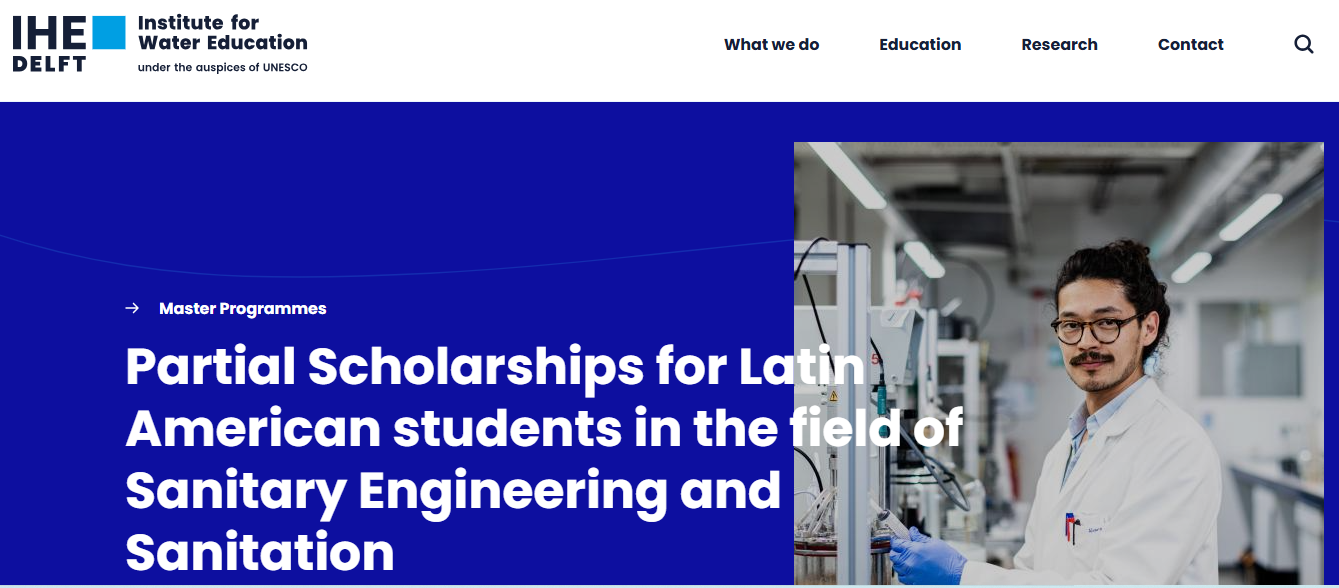 Partial Scholarships for Latin American Students in Sanitary Engineering 2026/2027 in the Netherlands Partial Scholarships for Latin American Students