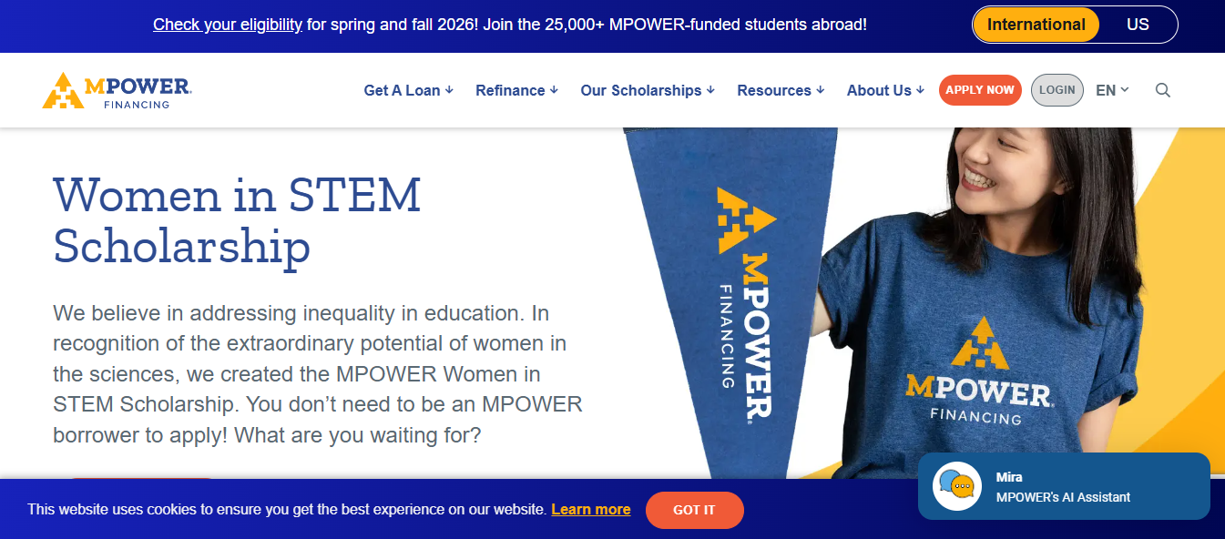 MPOWER Financing Women in STEM Scholarship 2026 in the United States and Canada MPOWER Financing Women in STEM Scholarship