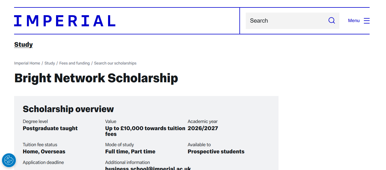 Bright Network Scholarship 2026