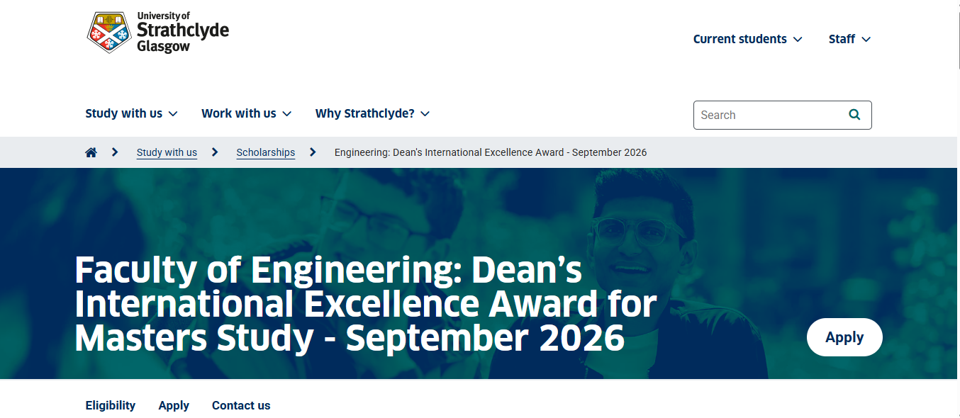 University of Strathclyde Dean's International Excellence Award